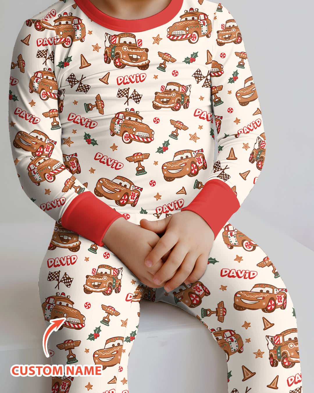 Christmas Cookie Cars Bamboo Two Piece Long Sleeve Pajama Set