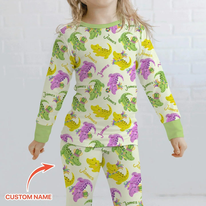 Zweiteiliges Langarm-Pyjama-Set mit Sommerfrüchten