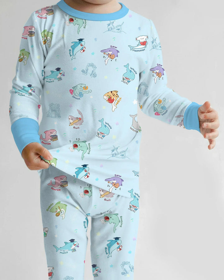 Zweiteiliges Langarm-Pyjama-Set mit Sommerfrüchten