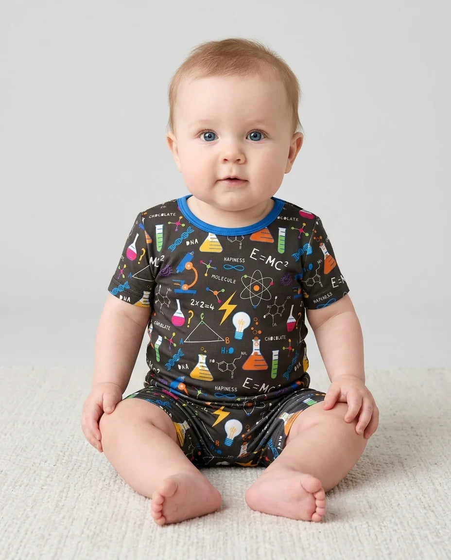 Template Zweiteiliges Pyjama-Set mit kurzen Ärmeln und Shorts