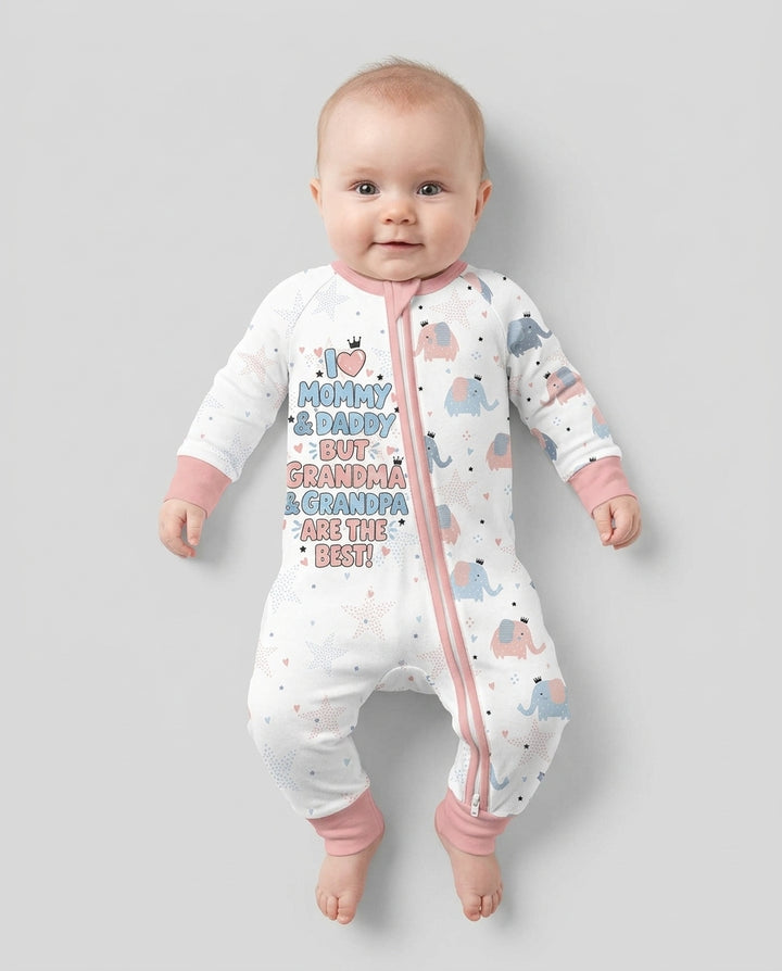 I Love Mommy & Daddy, but Grandma & Grandpa Are the Best! Bamboo Convertible Zippy