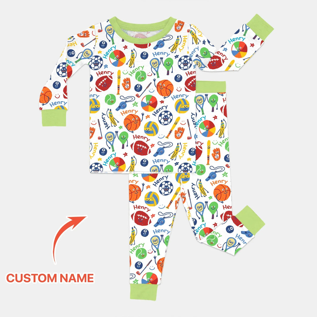 Zweiteiliges Langarm-Pyjama-Set mit Sommerfrüchten