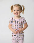 Funny Dogs Alphabet Bamboo Two Piece Short Sleeve Pajama Set