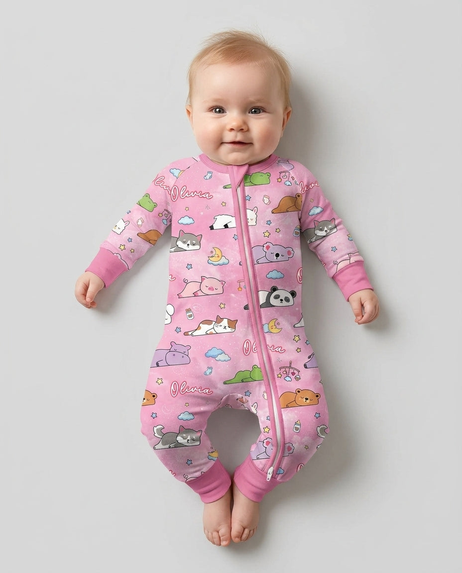 Custom Name Sleeping Cutie Bamboo Convertible Zippy