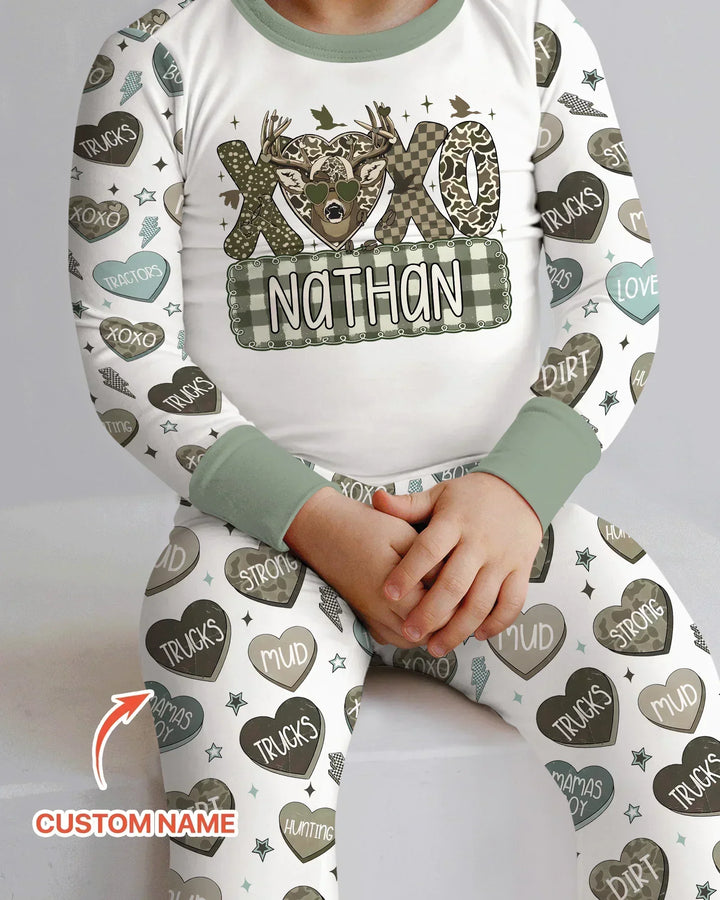 Zweiteiliges Langarm-Pyjama-Set mit Sommerfrüchten