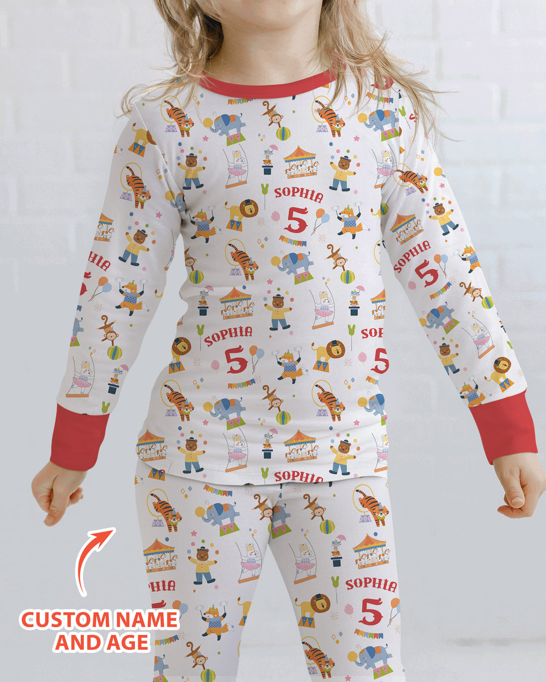 Zweiteiliges Langarm-Pyjama-Set mit Sommerfrüchten