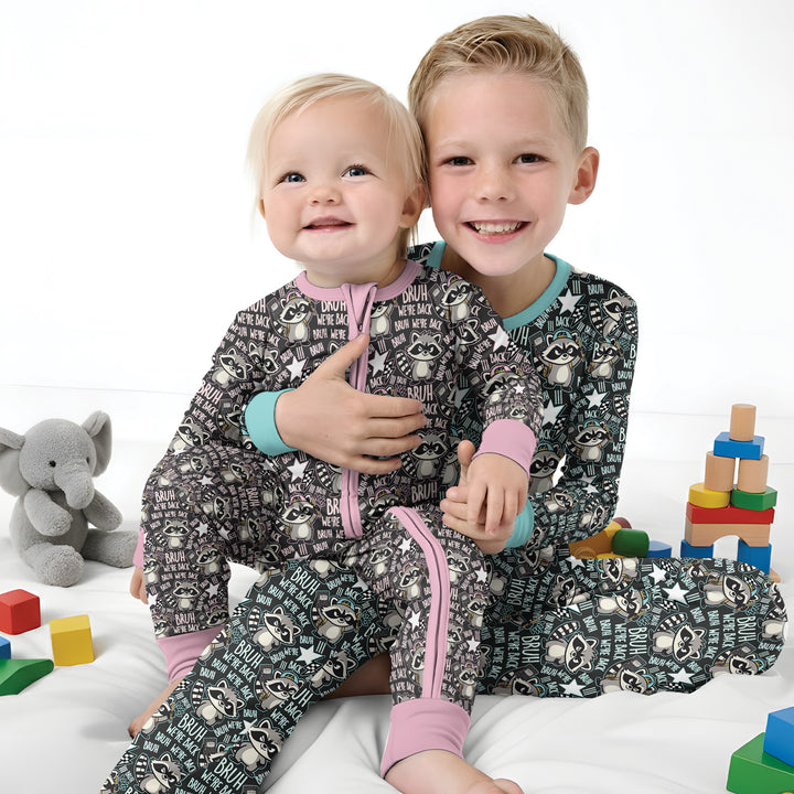 Zweiteiliges Langarm-Pyjama-Set mit Sommerfrüchten