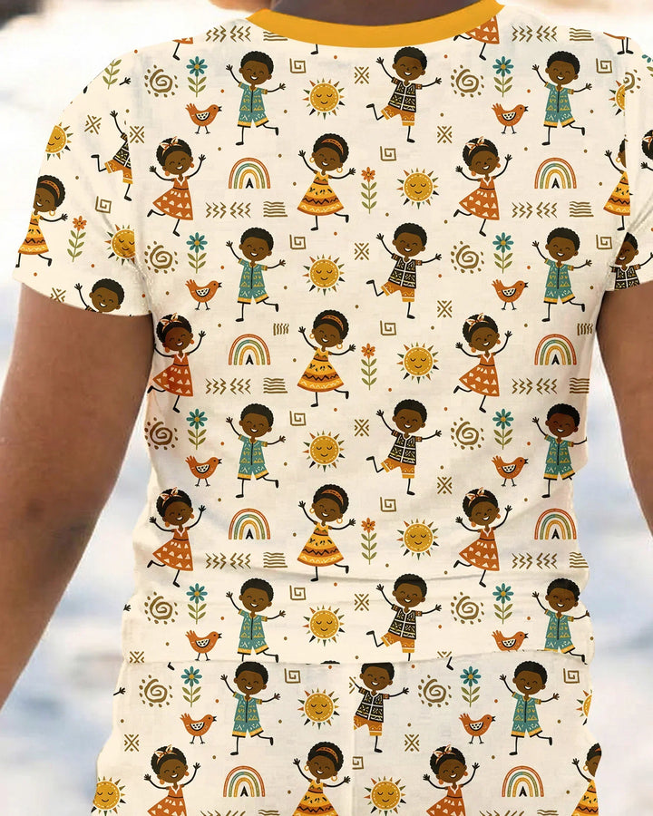 Zweiteiliges, kurzärmliges Pyjama-Set mit Marienkäfern