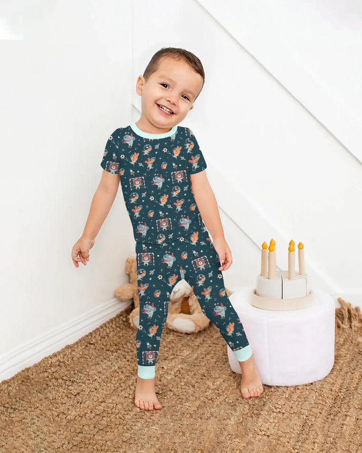 Zweiteiliges, kurzärmliges Pyjama-Set mit Marienkäfern