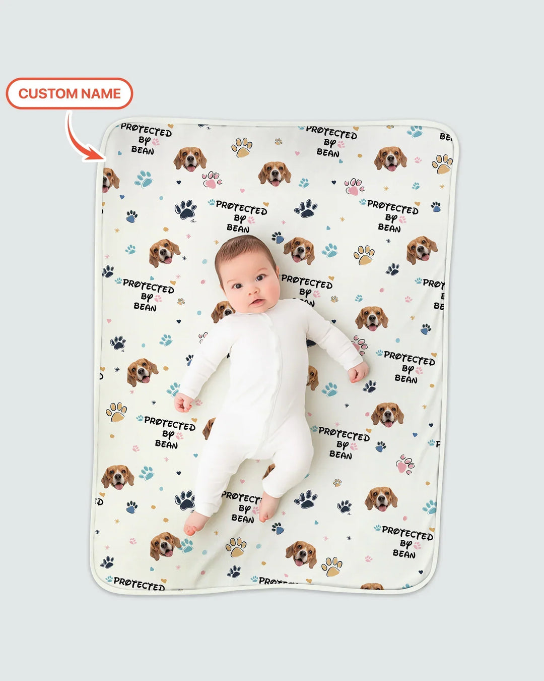 Custom Dog Pattern Bamboo Blanket
