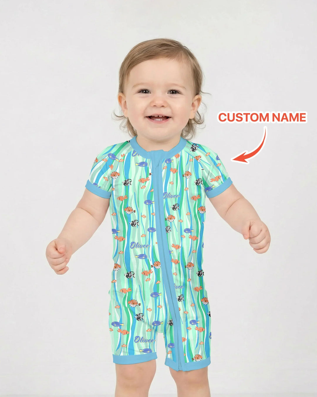 Custom Name Summer Beach Bamboo Shorty Zippy