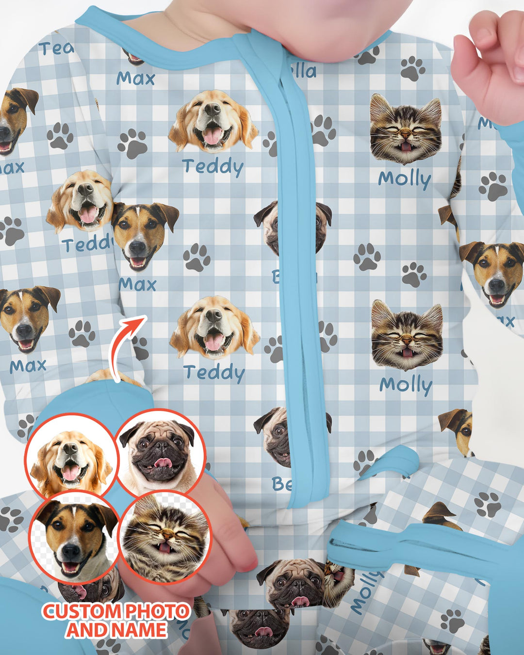 Custom Pet Photo With Name Bamboo Convertible Zippy