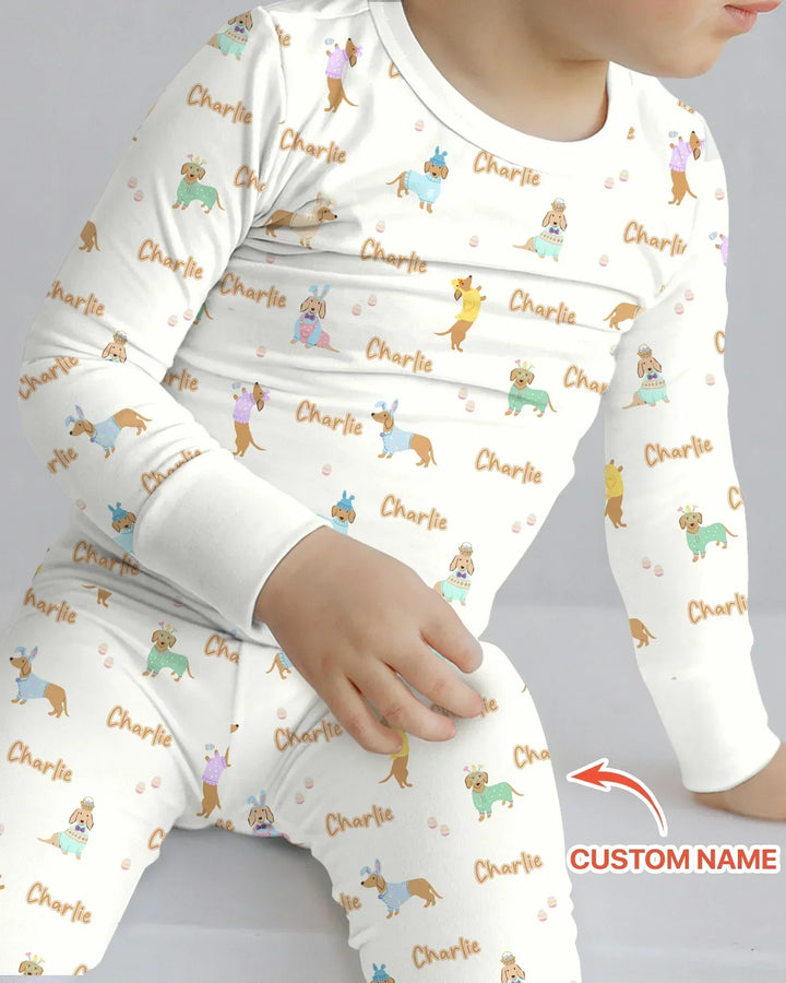 Zweiteiliges Langarm-Pyjama-Set mit Sommerfrüchten