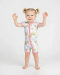 Whimsical World Map Family Matching Bamboo Shorty Zippy