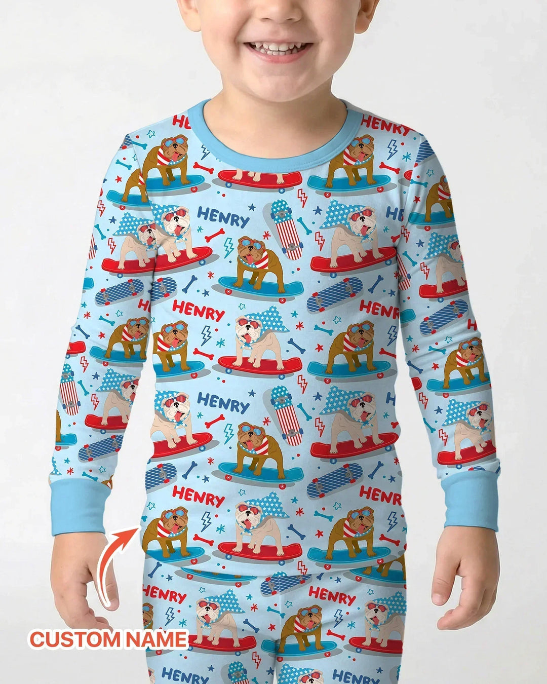 Zweiteiliges Langarm-Pyjama-Set mit Sommerfrüchten