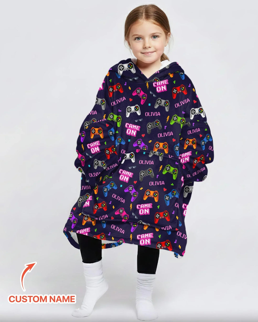 Custom Name Game On Family Matching Bamboo Blanket Hoodie