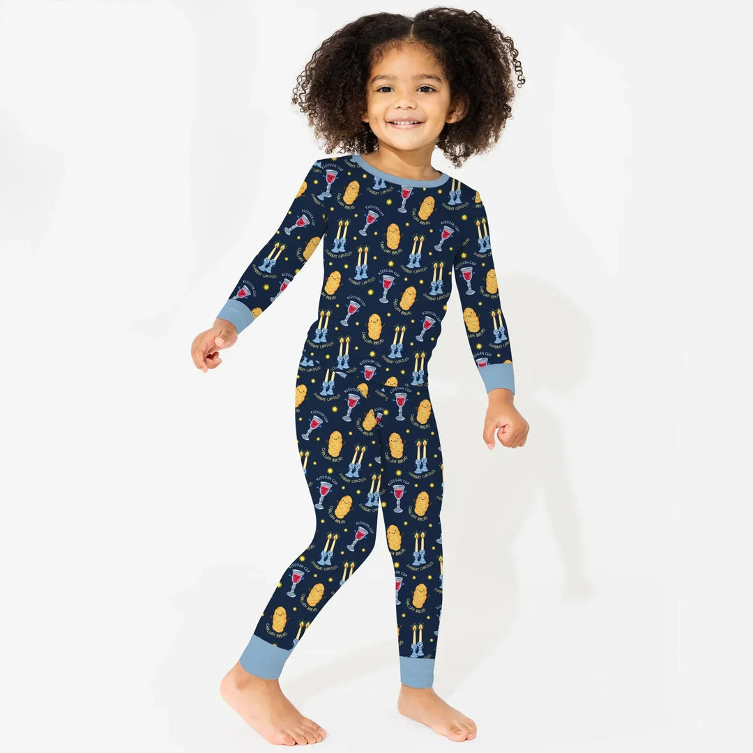 Shabbat Eve Bamboo Two Piece Long Sleeve Pajama Set