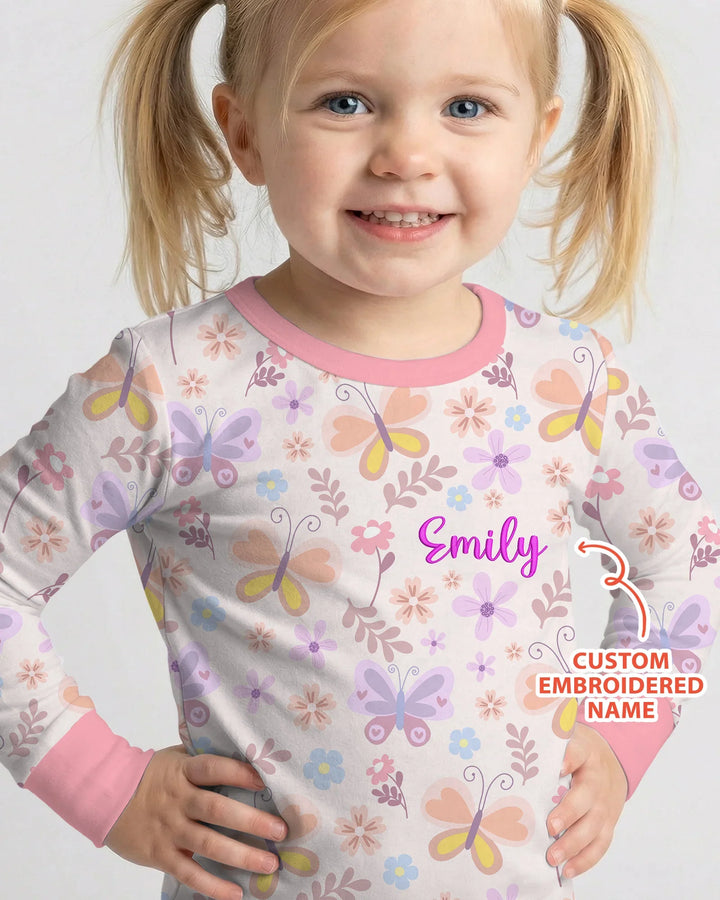 Zweiteiliges Langarm-Pyjama-Set mit Sommerfrüchten