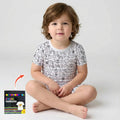 Template Zweiteiliges Pyjama-Set mit kurzen Ärmeln und Shorts