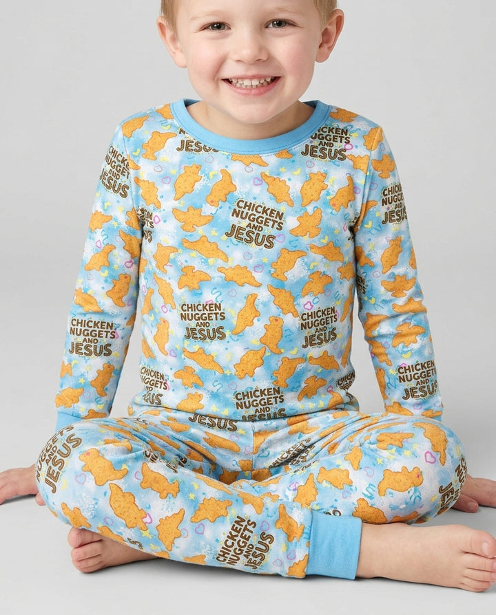 Zweiteiliges Langarm-Pyjama-Set mit Sommerfrüchten