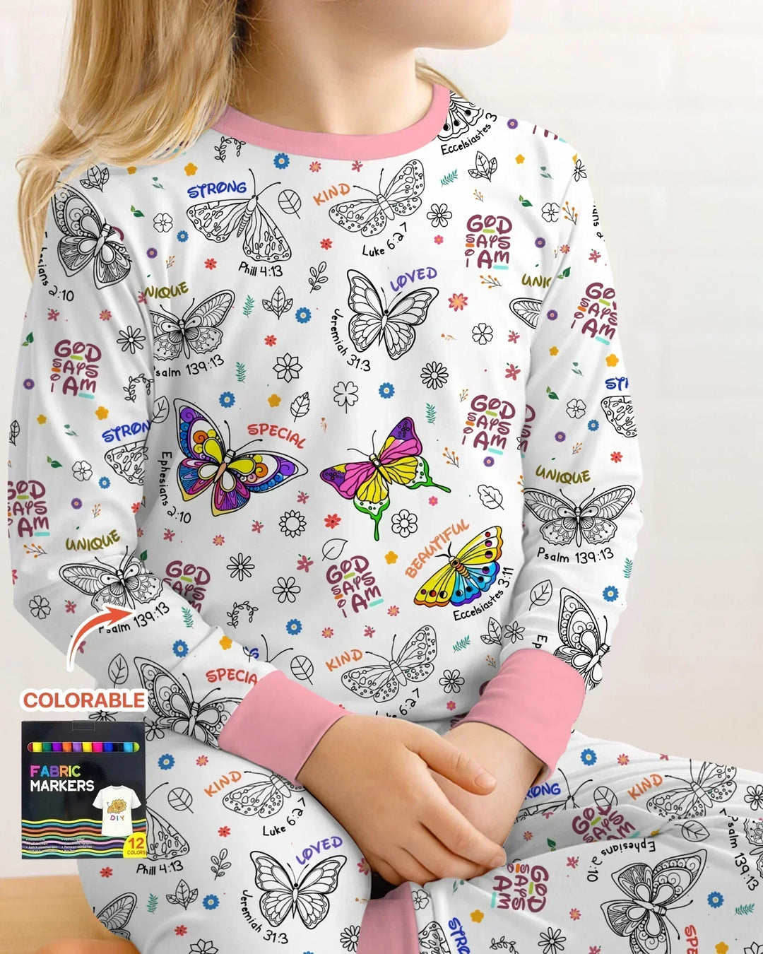 Zweiteiliges Langarm-Pyjama-Set mit Sommerfrüchten