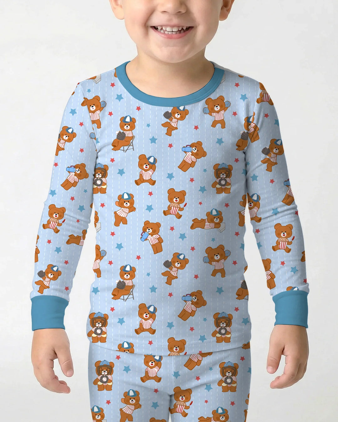 Born To Play Baseball Bamboo Two Piece Long Sleeve Pajama Set