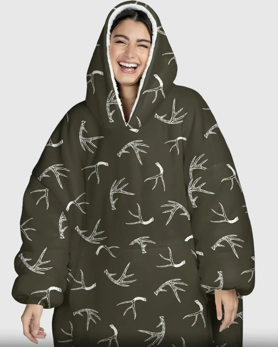 Antlers Minimalism Tragbarer Bambus-Deckenhoodie