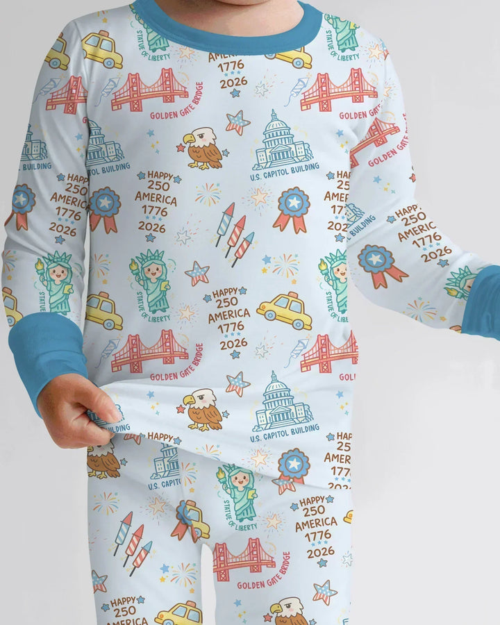 Zweiteiliges Langarm-Pyjama-Set mit Sommerfrüchten