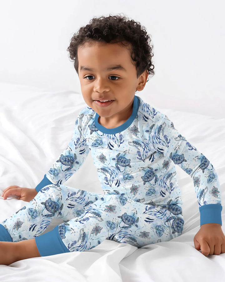Zweiteiliges Langarm-Pyjama-Set mit Sommerfrüchten