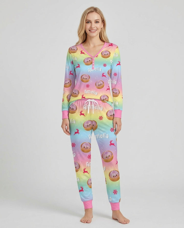 Christmas Cutie Dumpling Bamboo Women Pajama Set