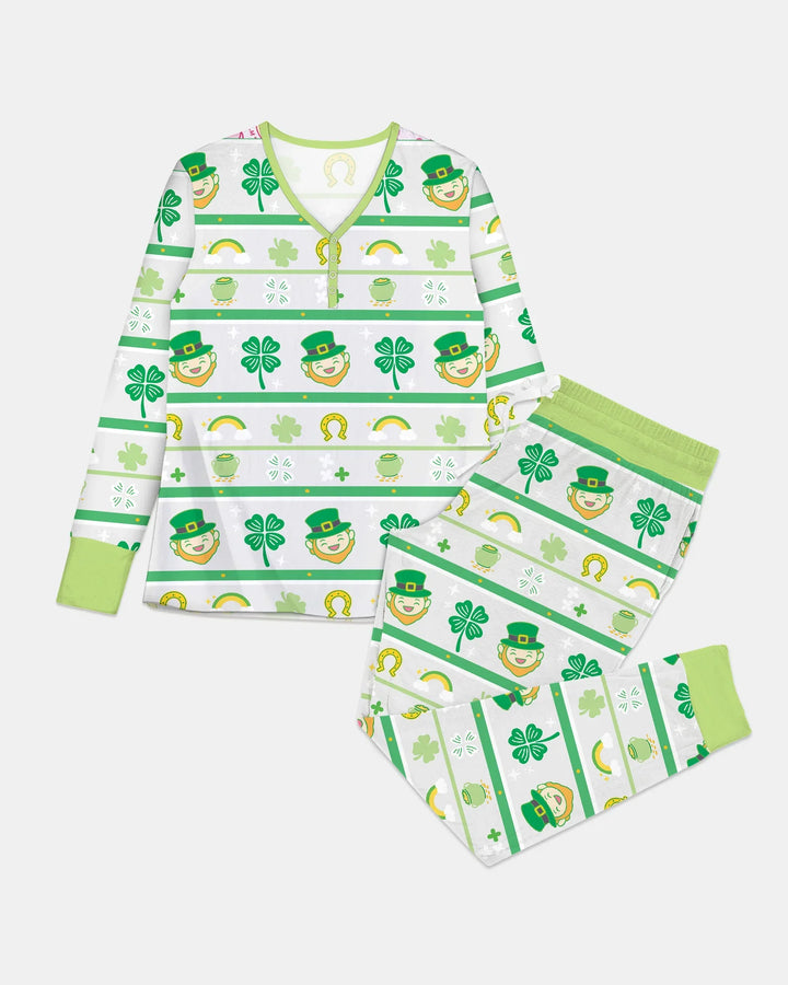 Froher St. Patrick's Day Personalisierter Bambus Pyjama für Damen