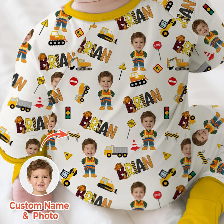 Gerippte Babykleidung mit individuellem Foto - Weich &amp; Skizzenhaft