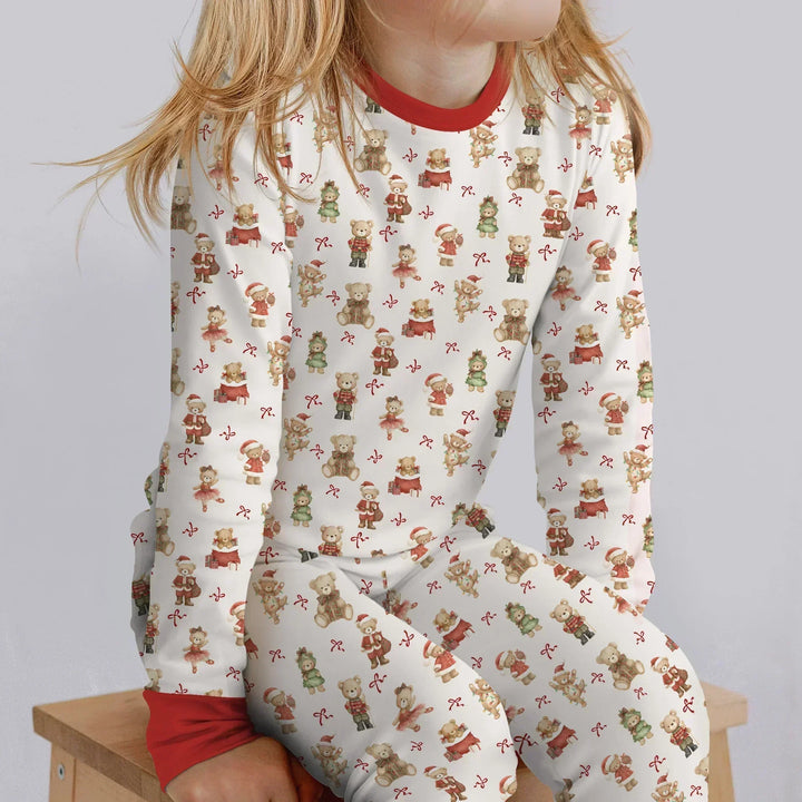 Zweiteiliges Langarm-Pyjama-Set mit Sommerfrüchten
