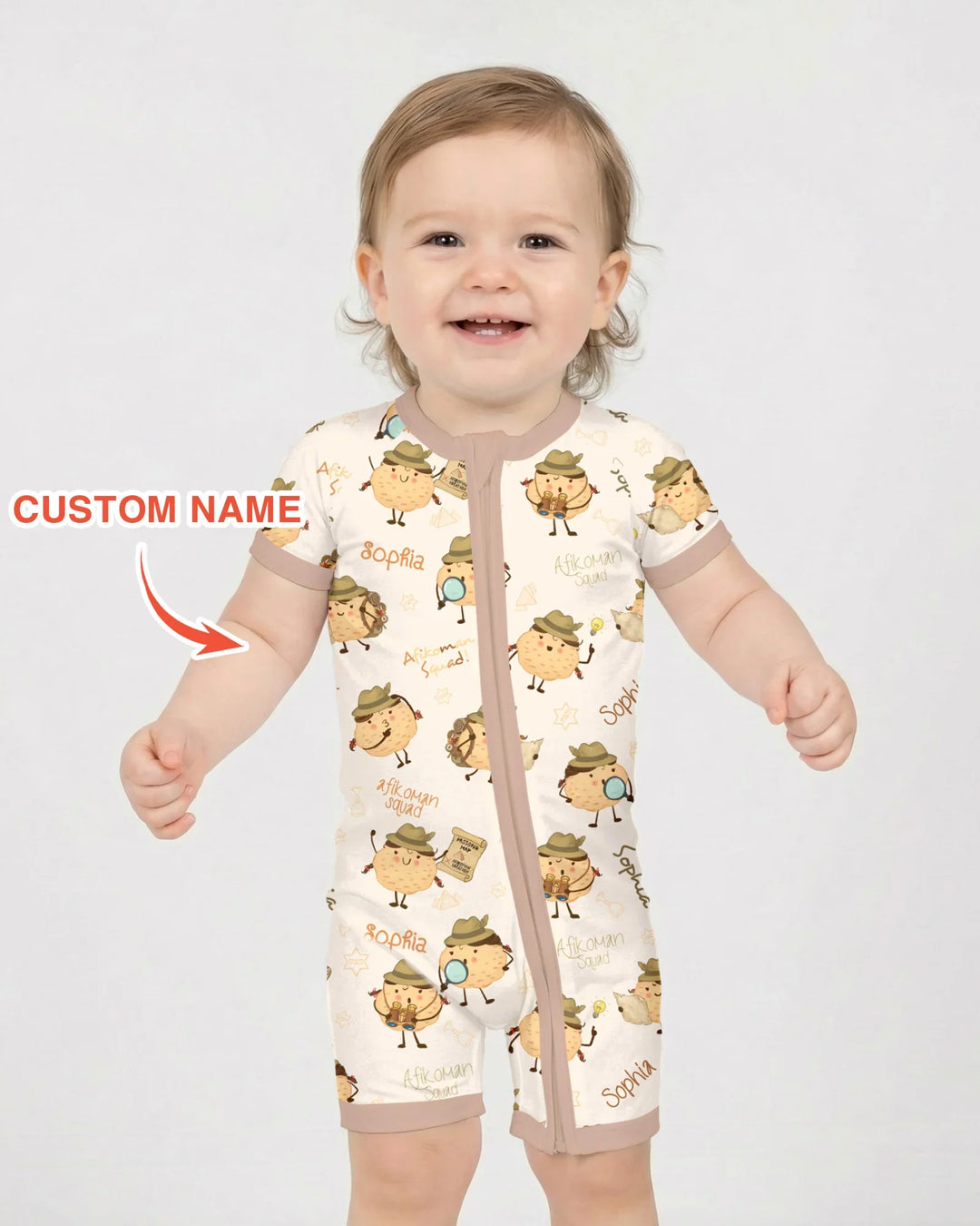 Custom Name Passover Afikoman Bamboo Shorty Zippy