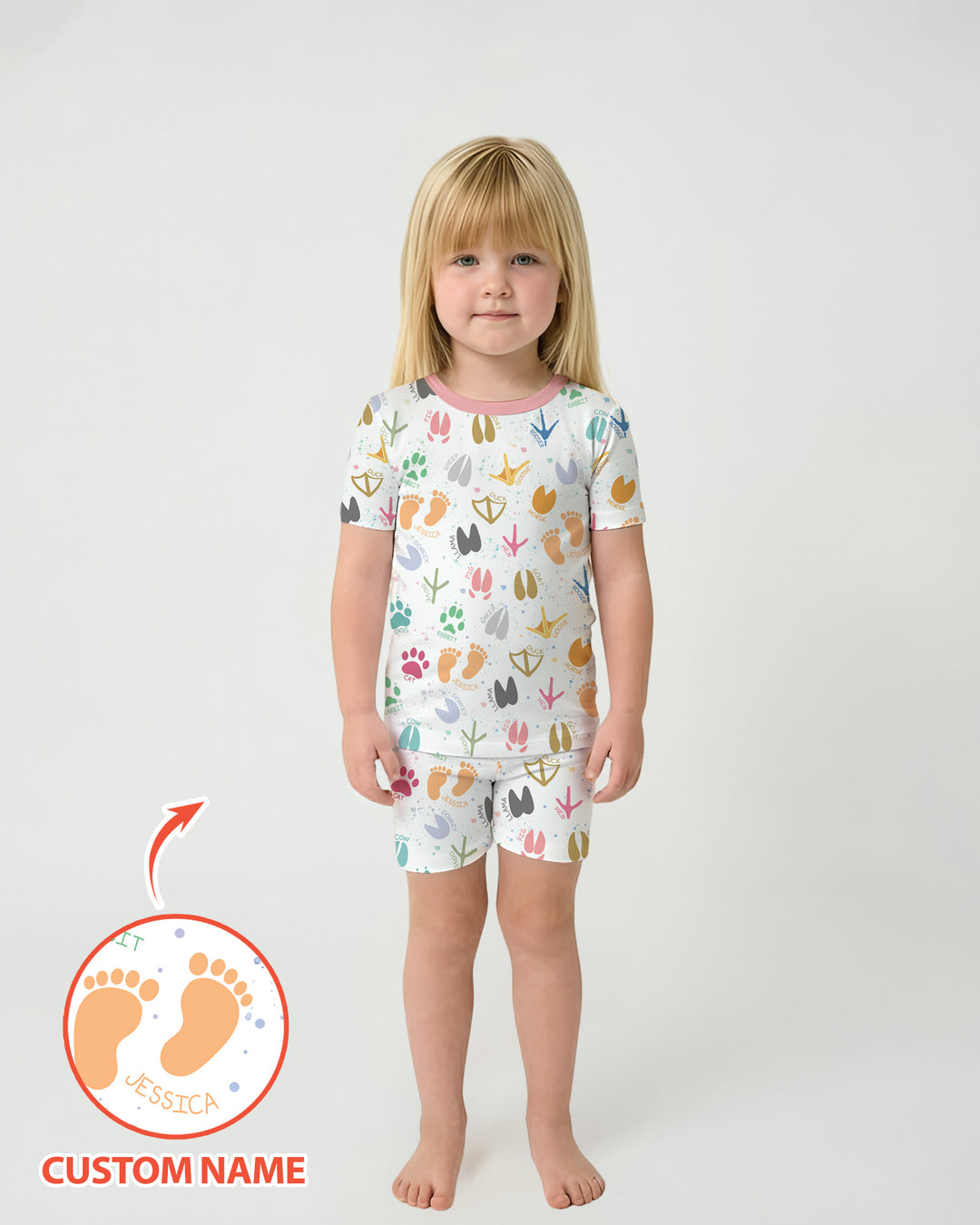 Schlafanzug-Set zweiteilig, kurze Ärmel, kurze Hose, Bambus