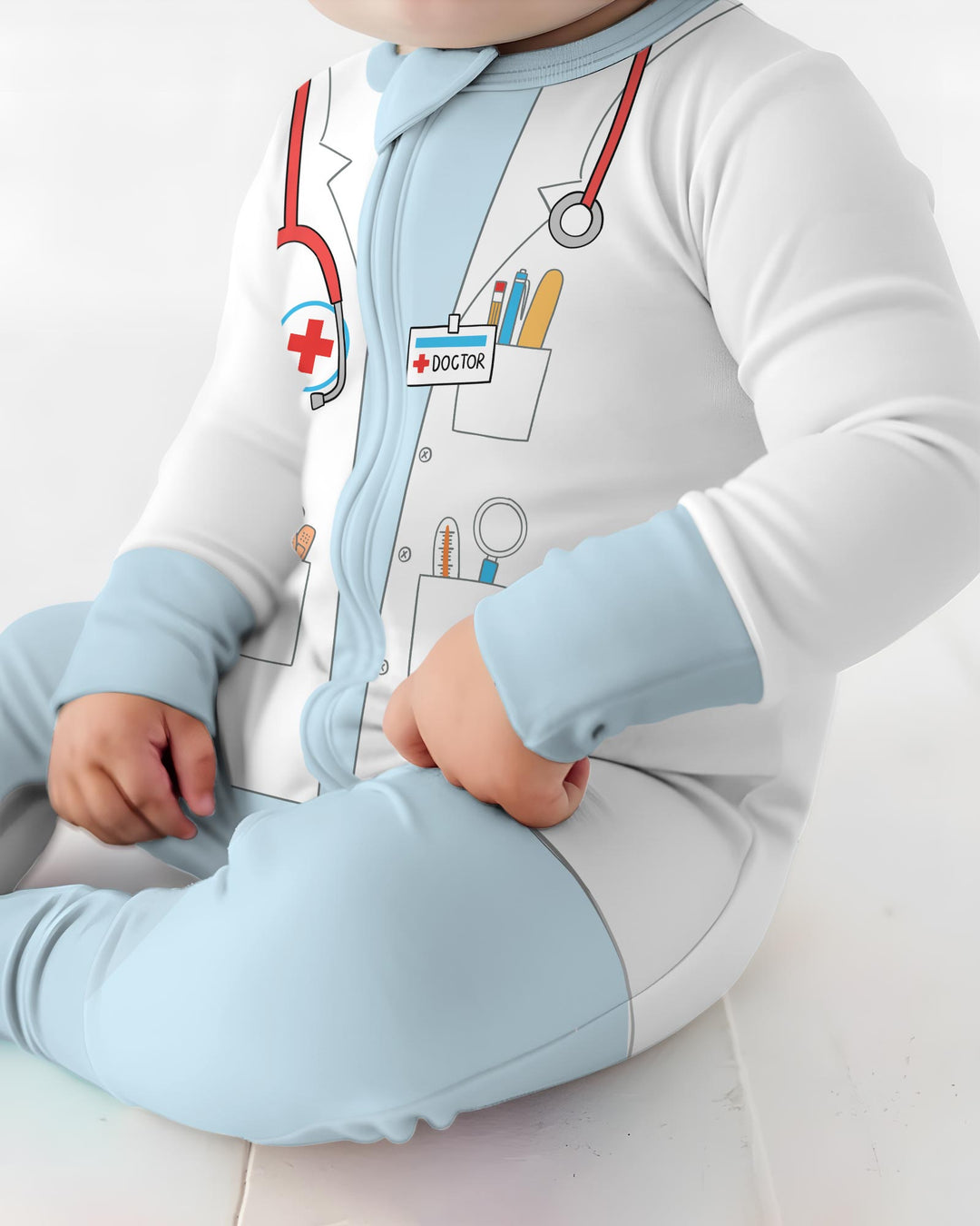 Gerippte Babykleidung mit individuellem Foto - Weich &amp; Skizzenhaft