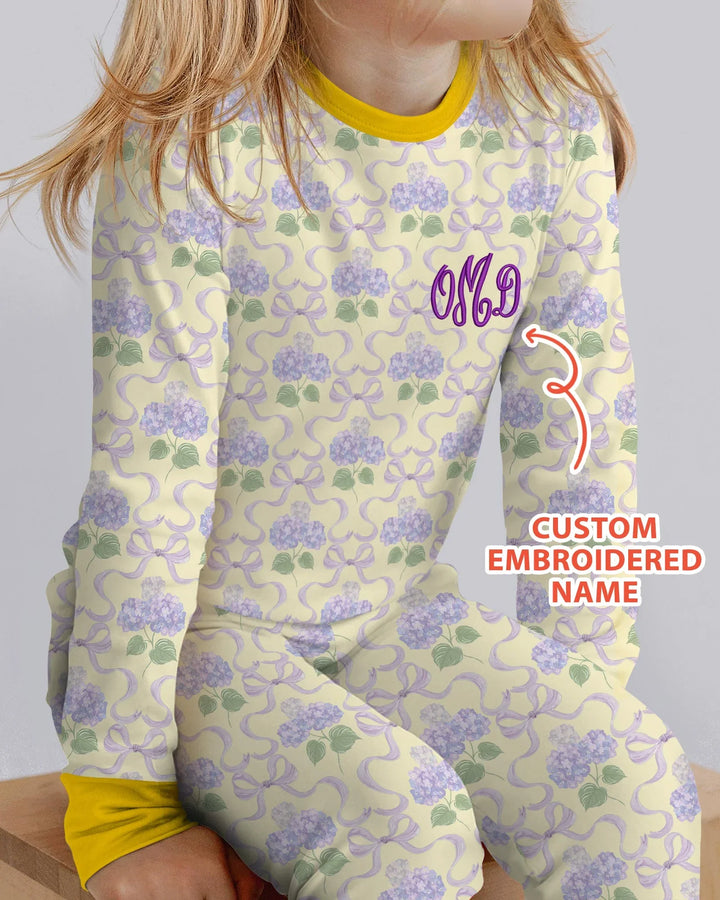 Zweiteiliges Langarm-Pyjama-Set mit Sommerfrüchten