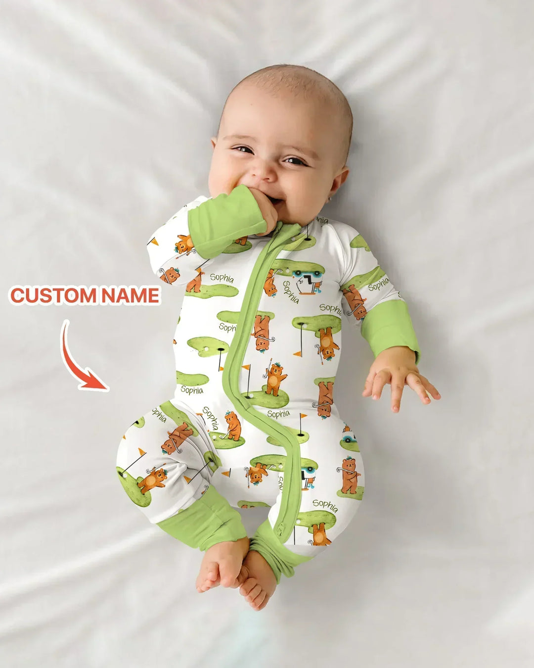 Custom Name Little Bear Golf Club Bamboo Convertible Zippy