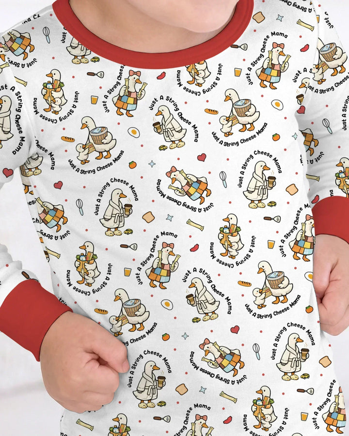 Zweiteiliges Langarm-Pyjama-Set mit Sommerfrüchten