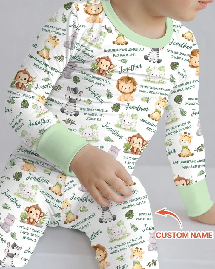 Zweiteiliges Langarm-Pyjama-Set mit Sommerfrüchten