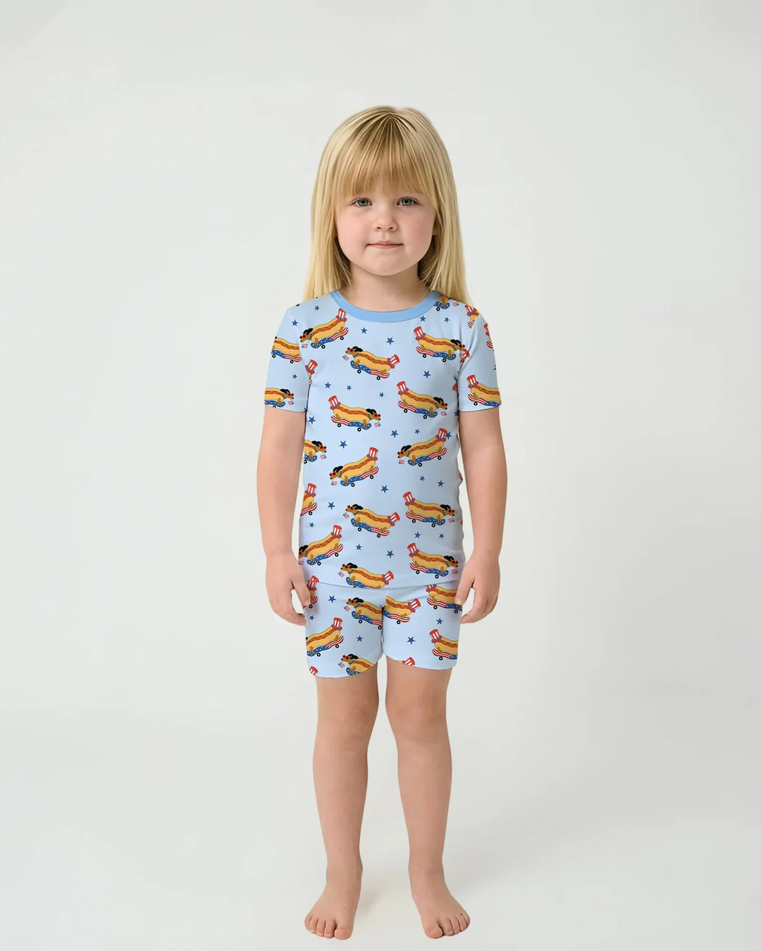 Schlafanzug-Set zweiteilig, kurze Ärmel, kurze Hose, Bambus