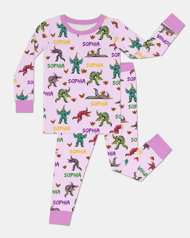 Zweiteiliges Langarm-Pyjama-Set mit Sommerfrüchten