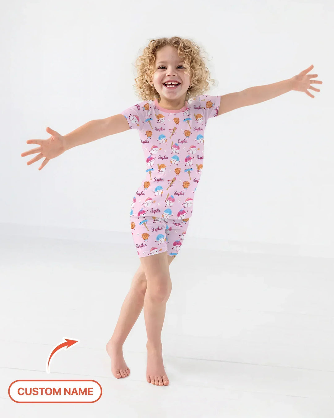 Zweiteiliges Pyjama-Set mit kurzen Ärmeln und Shorts im Sommer-Design