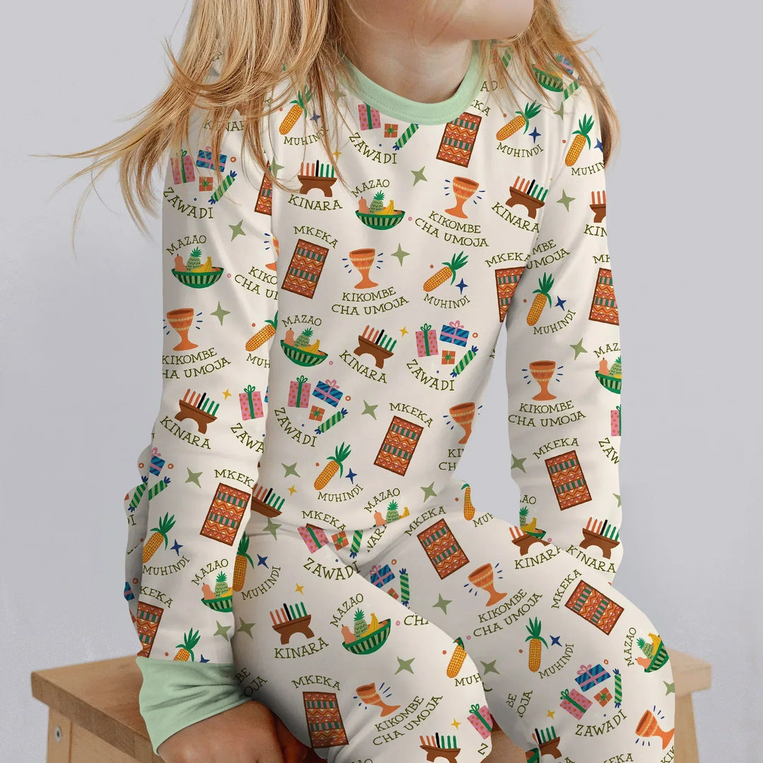 Kwanzaa Spirit Bamboo Two Piece Long Sleeve Pajama Set