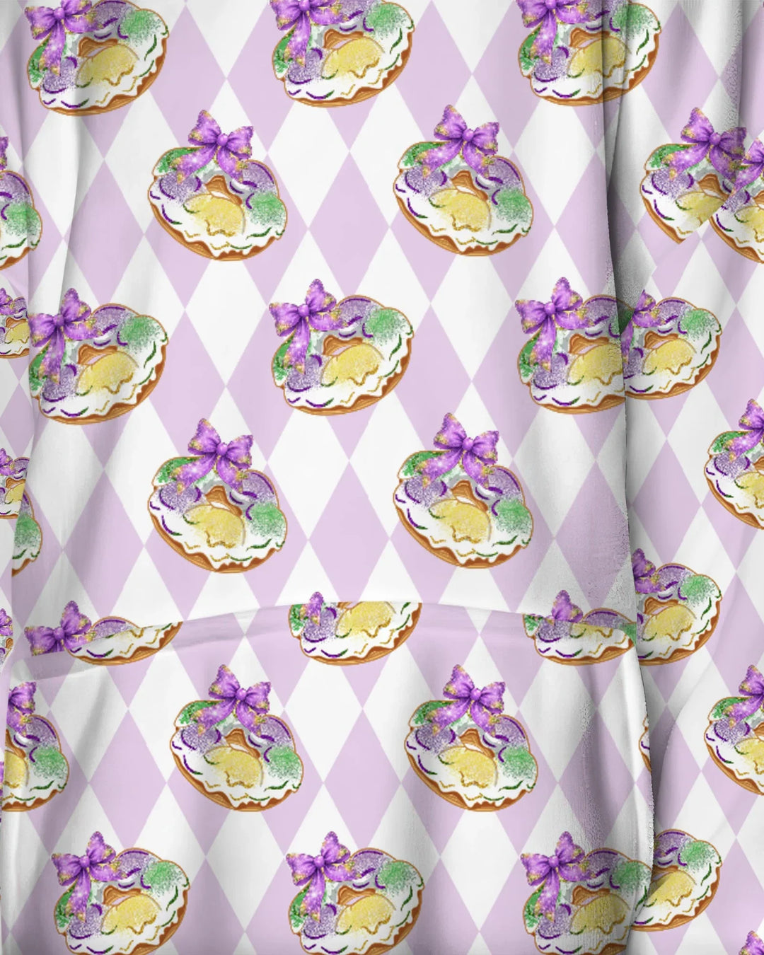 Mardi Gras Donut Tragbarer Bambus-Decken-Hoodie