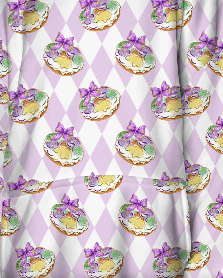 Mardi Gras Donut Tragbarer Bambus-Decken-Hoodie