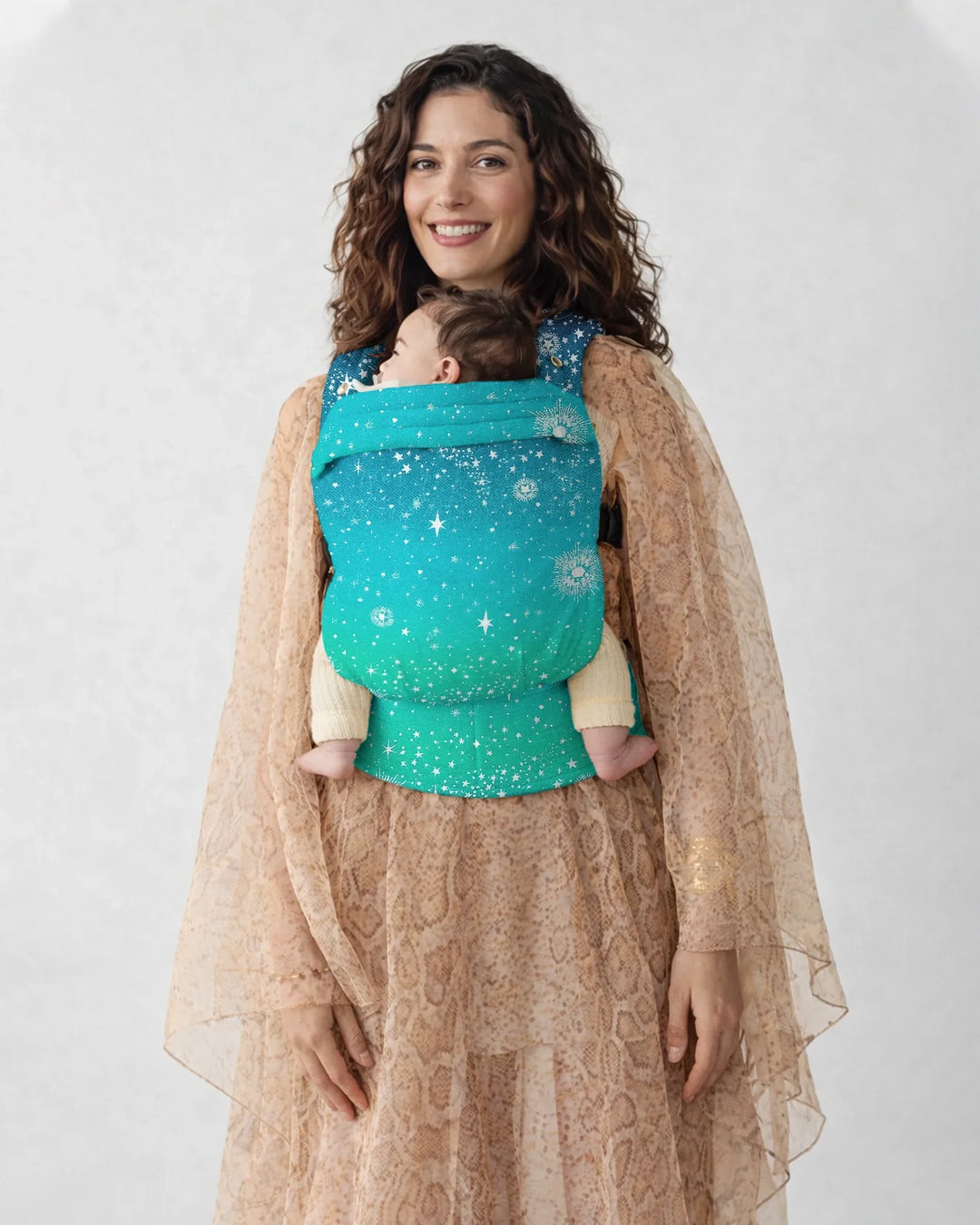 Teal Starry Night Glitzer Babytrage