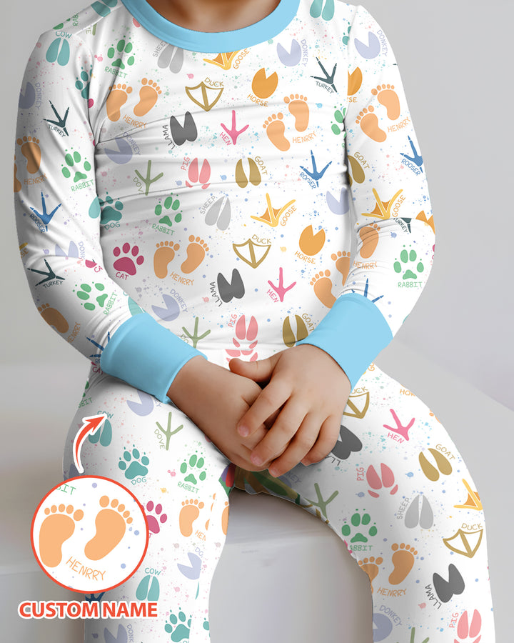 Zweiteiliges Langarm-Pyjama-Set mit Sommerfrüchten