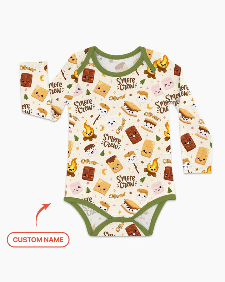 Custom Name Kawaii S'more Crew Family Matching Bamboo Bodysuit