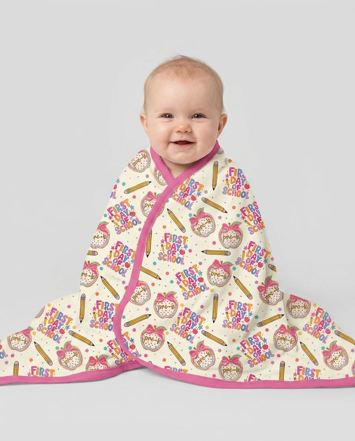 Custom School Grade First Day Cutie Bamboo Blanket
